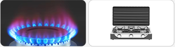 Europe Type Stainless Steel 3 Burner Outdoor Stove Portable With Cover