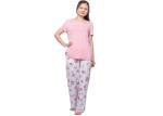 Fancy Womens Summer Nightwear Ladies Viscose Knit Long PANT With Chest Pocket