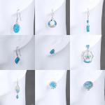 Custom S925 Sterling Blue Opal Necklace Silver Pendant Jewellery