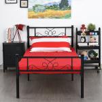 Environmental Metal Platform Bed , Black Cast Iron King Size Bed Frame