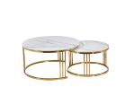 Office Stainless Steel White Circle Marble Dining Table