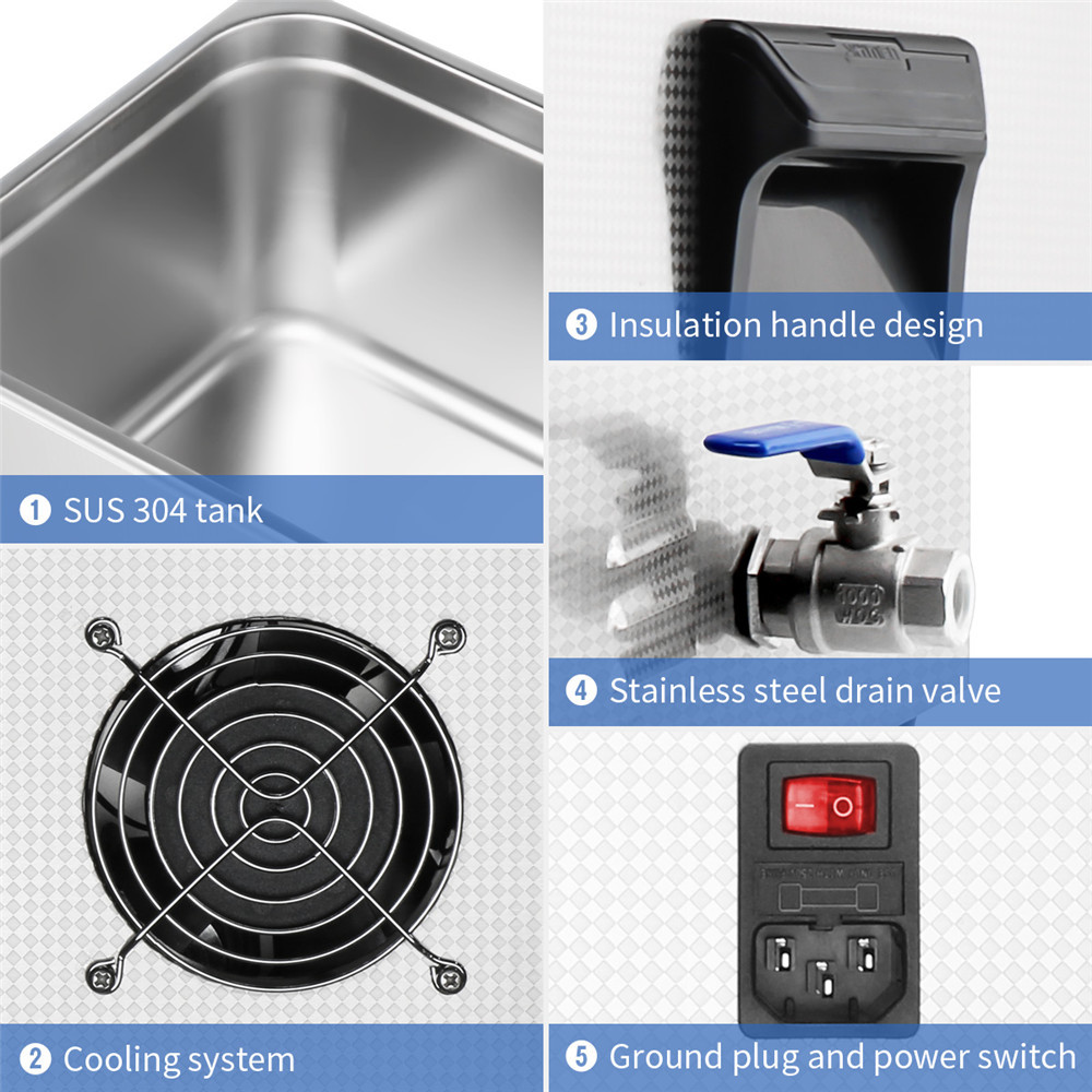 15L 40Khz Digital Desktop Ultrasonic Cleaner For Gold Silver Metal Cleaning