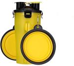 2 in 1 Dog Outdoor Portable Water Bottle With Foldable Bowls for Walking
