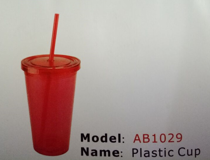 FBAB1031 for wholesales PS/PP plastic eco-friendly BPA free cup with straw