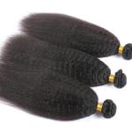 Peruvian Kinky Straight Human Hair Weave Closure With Three Bundles Natural
