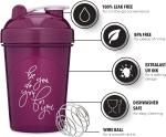 400ml Motivational Quotes Gym Shaker Bottle Cup With Wire Ball