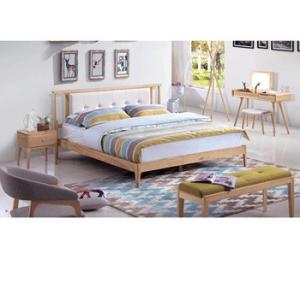 China Nordic Natural Ash Wood Simple King Size Bed factory
