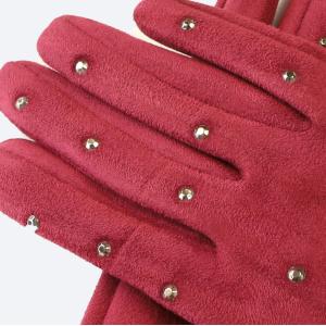 Customized 22cmx16cm Winter Warm Gloves Red Beautiful For Girl