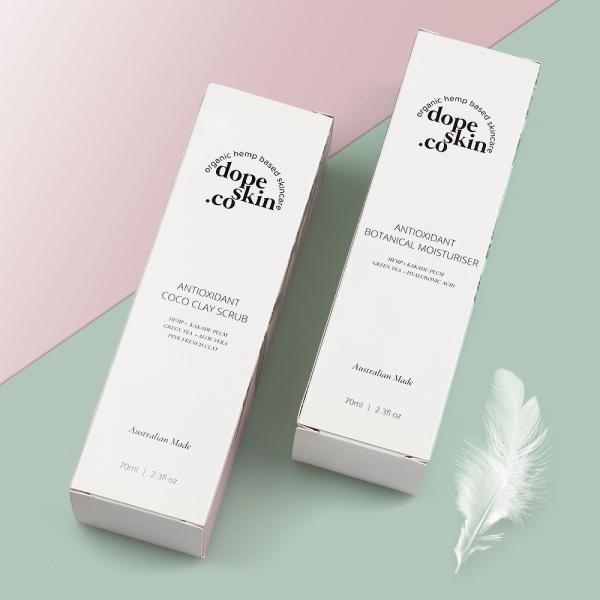 Custom 350gsm C1S Paper Skincare Box Packaging Glossy Lamination Printed Folded