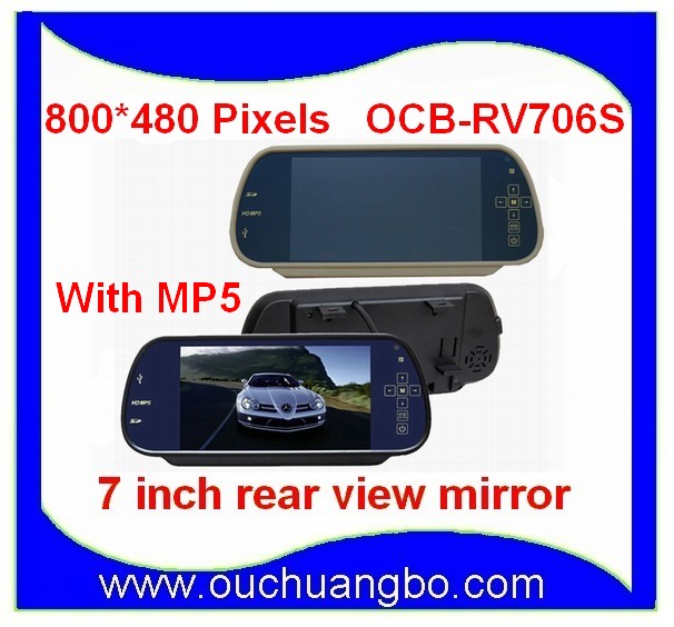 Ouchuangbo car camera Rearview Mirror waterproof Parking Back Up with LCD screen MP5 two-w