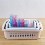 Bathroom Handle Plastic Basket Organizer for Vegetable