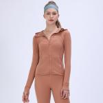 Autumn/Winter Hooded Jacket Top Yoga Coat Long Sleeved Slim Fit Sports Fitness