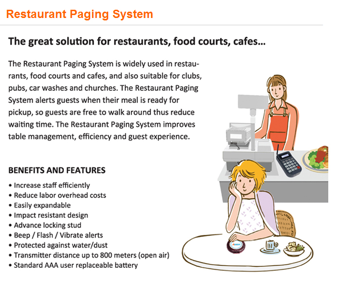 Alphanumeric guest pager for paging system, call service pager, coaster pager and keyboard