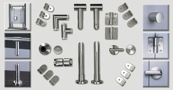 Bathroom Toilet Cubicle Hardware Cubicle Partition Accessories Stainless Steel