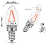 Red LED Night Light Bulb Candelabra Edison C7 E12 For Christmas