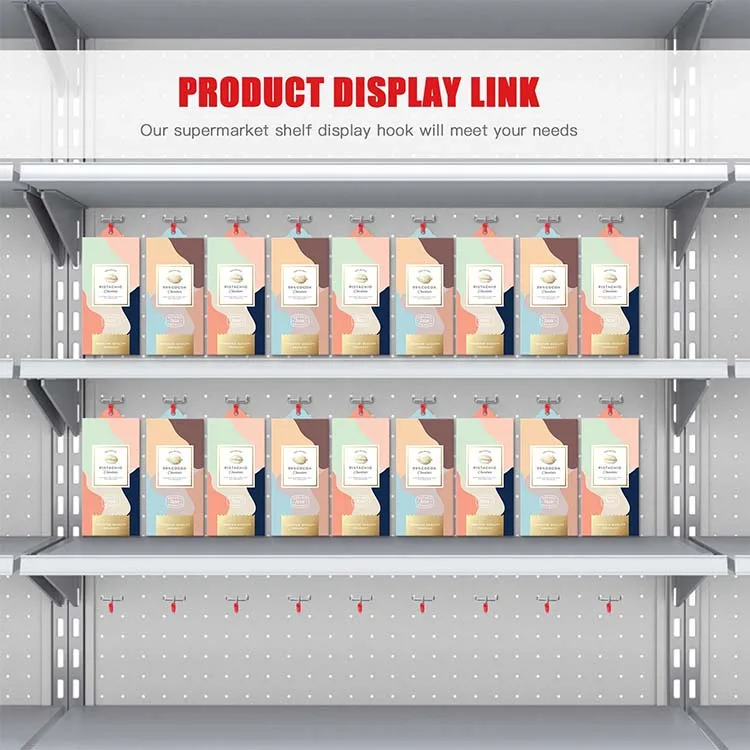 Custom Iron Shelf Display Hook Supermarket Shelf Rack Hook for Supermarkets Home Organization