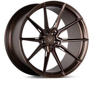 China 1 Piece Audi Forged Aluminum Alloy Wheels Y Shape 5Spoke Black With Orange Face factory