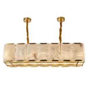 China Dimmable Alabaster Linear Chandelier 100V - 277V Modern Brass Linear Chandelier factory