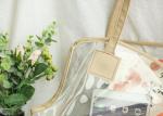 PU Leather Stitch PVC Clear Tote Bag Strong Bearing Capacity For Shopping / Pet