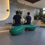Garden Customized Fiberglass Resin Furniture / Fiberglass Furniture Table Sets