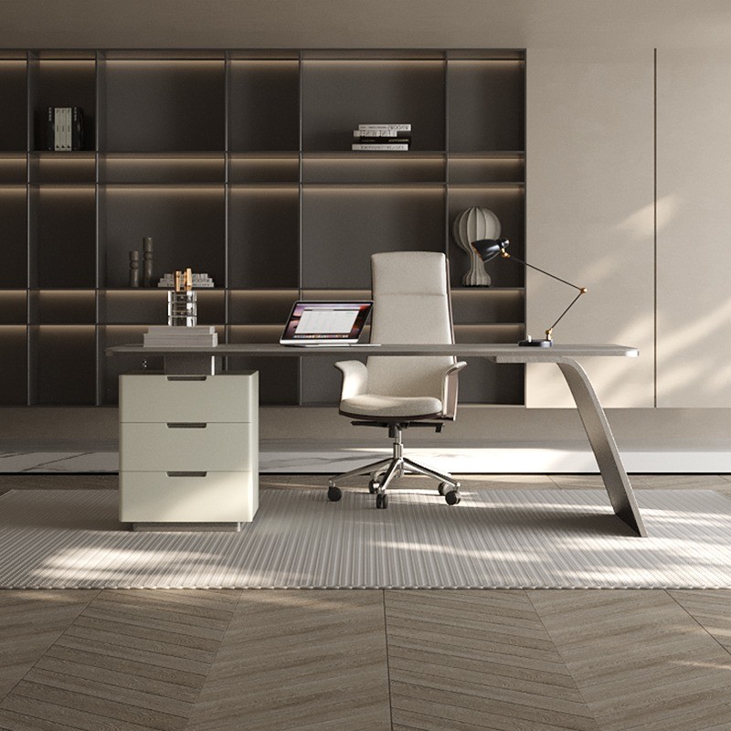 Metal High Grade Boss Computer Desk Multi Shelf Locker Study Writing Desk