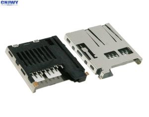 China Surface Mount Tf Card Connector , Micro Sd Card Socket Rated Current 0.5 A on sale