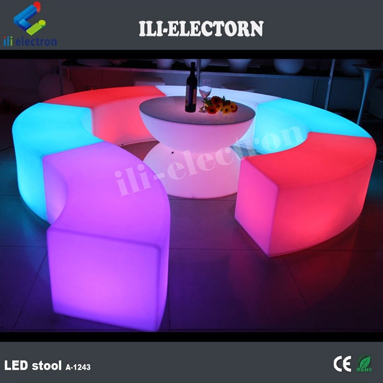 Color Changing LED Glow Furniture , Rechargeable LED Lounge Chair OEM