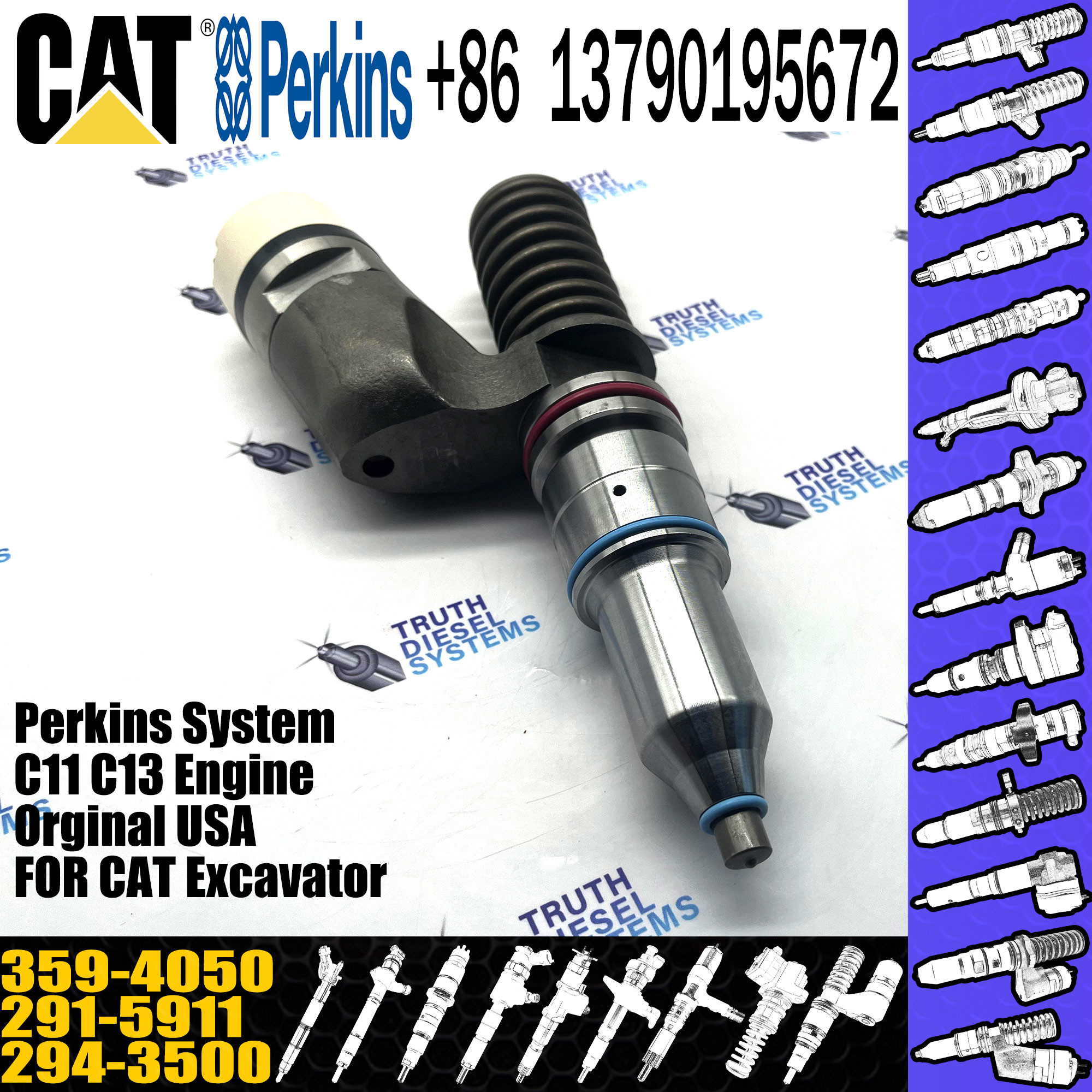 C15/C18 engine fuel injector 289-0753 291-5911 294-3500 359-4050 with genuine packing