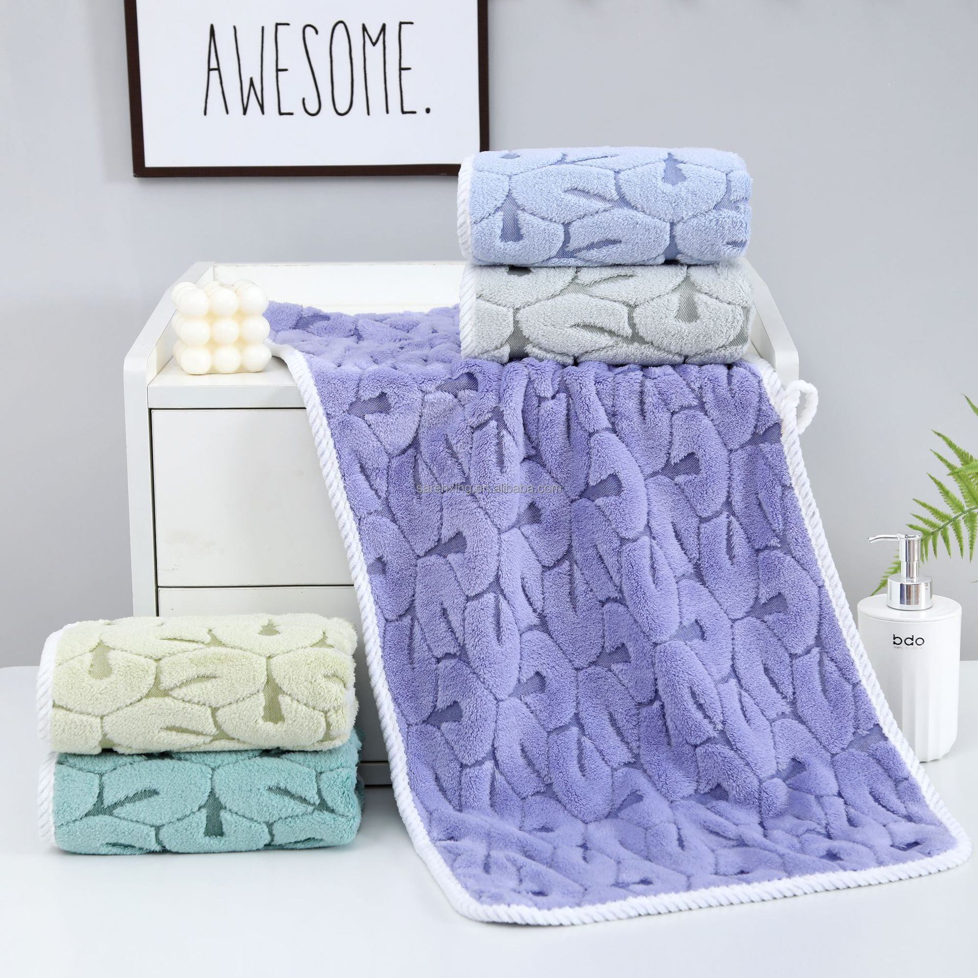 Adult Quick Drying Towels Soft and Absorbent Cotton Fingertip Towel Set for Bathroom