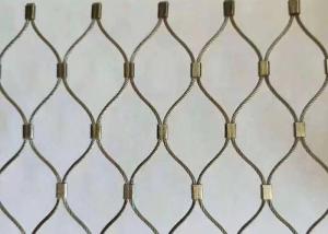 China 316 Stainless Steel Woven Ferrule Wire Rope Mesh For Zoo Bird factory