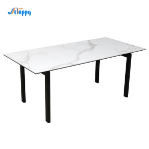 China 850mm Fixed Type Contemporary Ceramic Dining Tables Modern Design Knock Down Furniture DT-996 factory