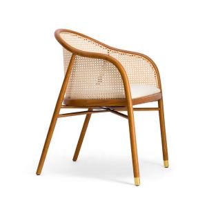 China ODM Nature Wood Stackable Rattan Wicker Dining Chair on sale