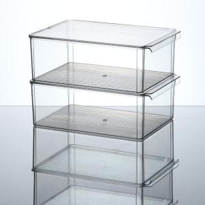 Clear Stackable Storage Bins With Lids, Large Plastic Containers With Handle For