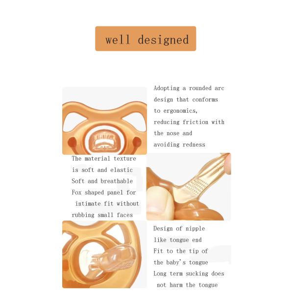 100% Soft Silicone One Piece Pacifier for Babies 6-16 Months Orthodontic Nipple BPA-Free