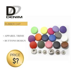 China Combined Round Metal Snap Button Plastic Rubber Effect Cap Matt Painted For Clothing factory