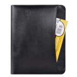 A4 Leatherette Business Portfolio Case , Zippered Leather Business Folio