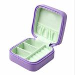 10cm 5cm Personalized Travel Jewelry Case Purple PU Jewelry Box