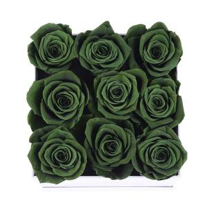 China Preserved Roses Gift Eternal Rose In Square Flower Box for wife or gilrfriend factory