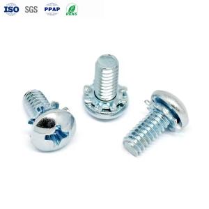 China Electronic Screws Combination Screw Carbon Steel Pan Head Screws Electroplated With Blue Zinc And Flower Toothed Gasket factory