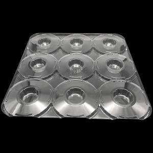 Customized Disposable Plastic Transparent 9 Holes Yarn Wrapped Tray