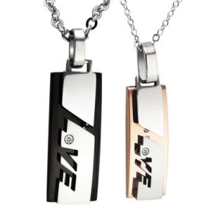 China New Fashion Tagor Jewelry 316L Stainless Steel couple Pendant Necklace TYGN251 factory
