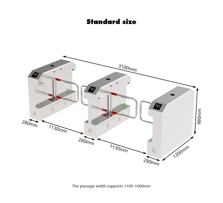 HCW Building Office Building Pedestrian Swing Gate Turnstile Intelligent Anti Collision