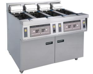 China Stainless Commercial Kitchen Equipments / 4x13L Four - Cylider Deep Fryer With Cabinet factory
