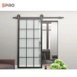 Manual Modern Interior Doors Hidden Track Mirrored Aluminum Tempered Glass