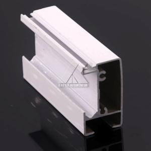 China Alloy Aluminum Door Profile White Powder Coating Discoloration Easy Maintaining factory