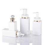 High Quality Luxury White Customize Square Shampoo Hair Lotion Bottle With