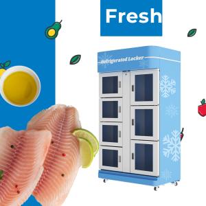 China Fresh Refrigerate Cooling Locker Vending Machine To Keep Sea Food Meat Fresh on sale
