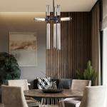 Creative Simple Led Aluminum Glass Tube Pendant Light Living Room Bedroom Light