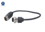 Waterproof IP67 5 Pin Din CCTV Camera Cable 12V to 24V Power Black Color