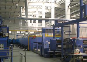 China Open width knits Hot air stenter machine , tension free , simple maintenance factory